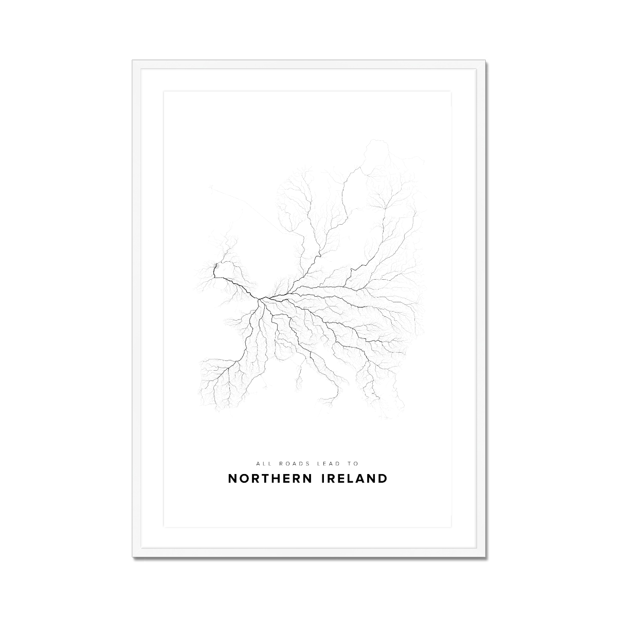 All roads lead to Northern Ireland Fine Art Map Print