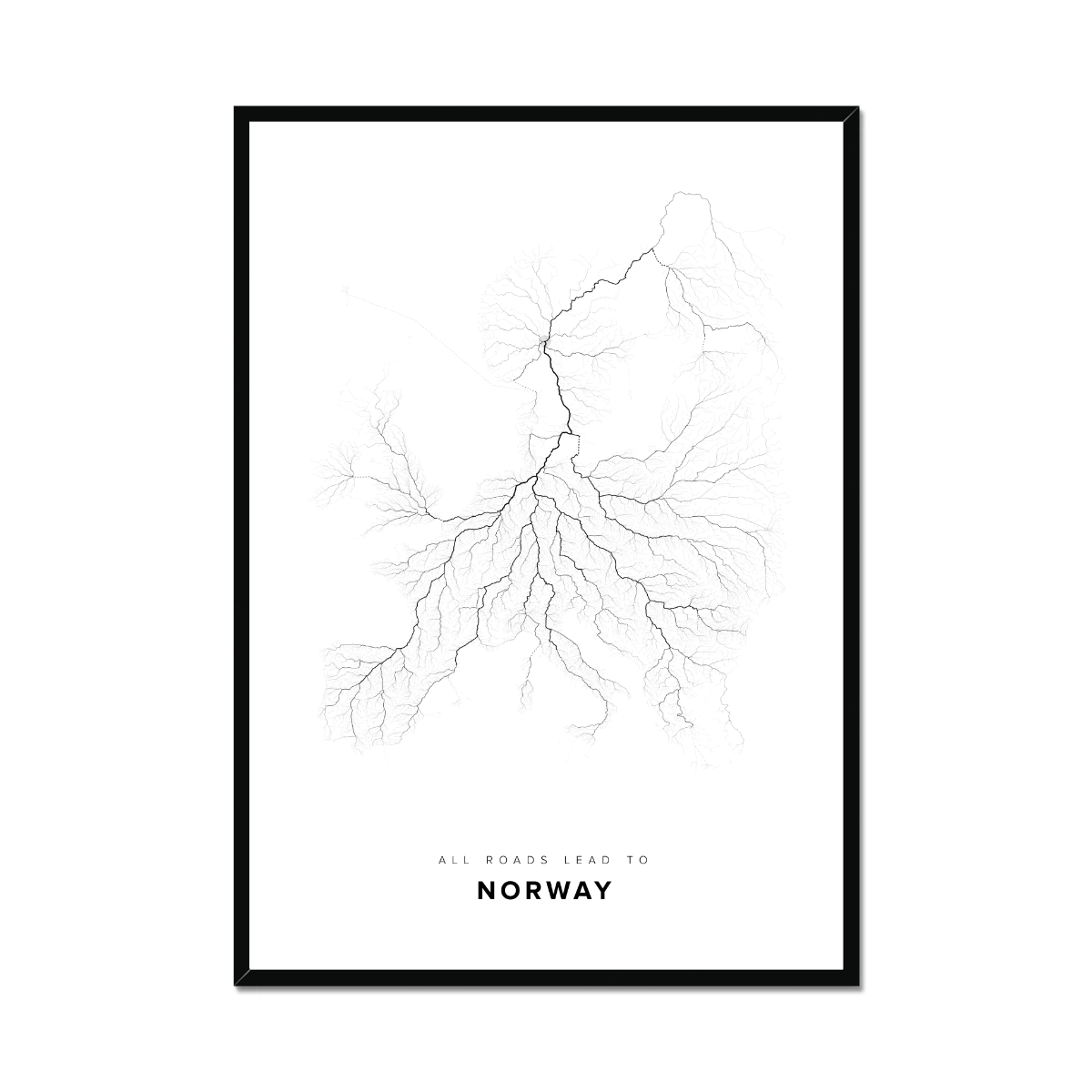 All roads lead to Norway Fine Art Map Print