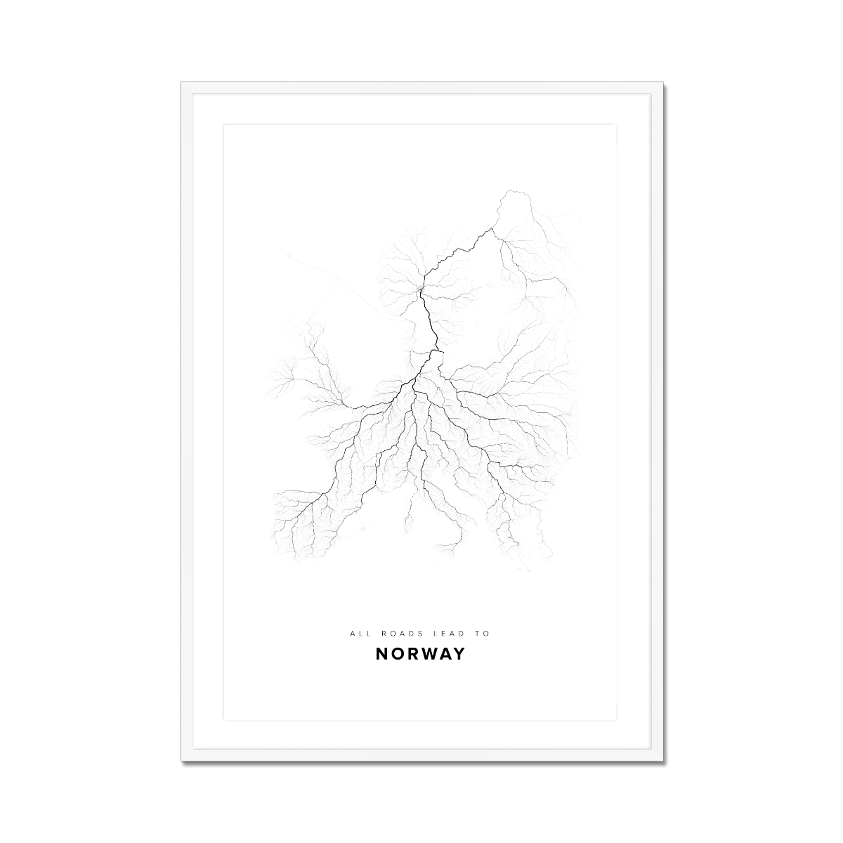 All roads lead to Norway Fine Art Map Print
