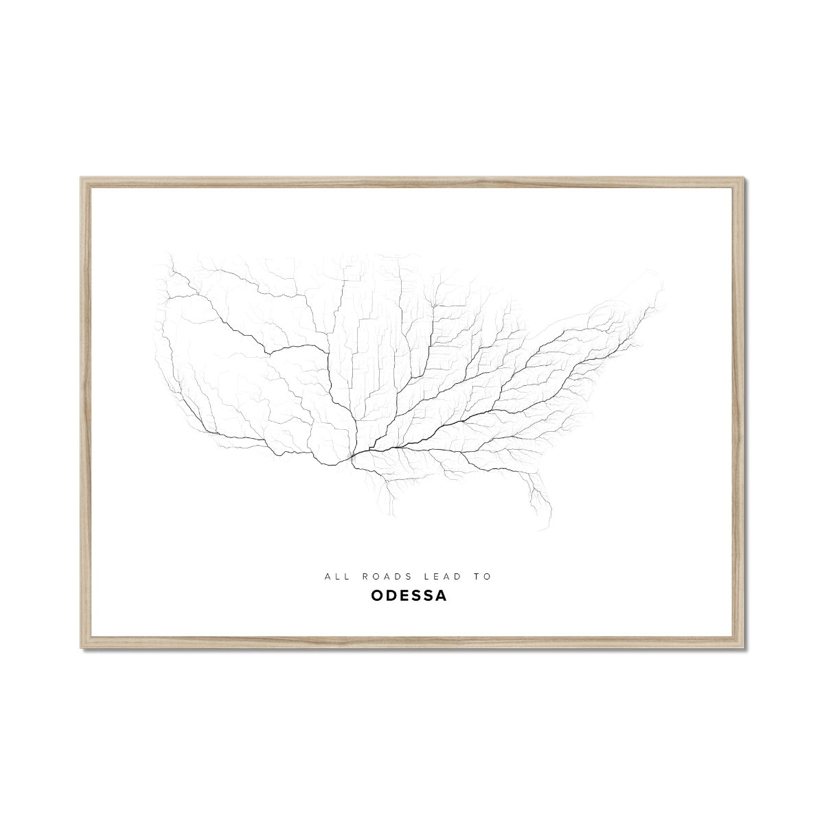 All roads lead to Odessa (United States of America) Fine Art Map Print
