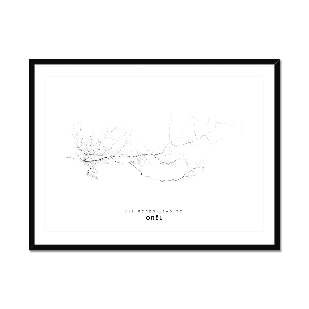 All roads lead to Orël (Russian Federation) Fine Art Map Print