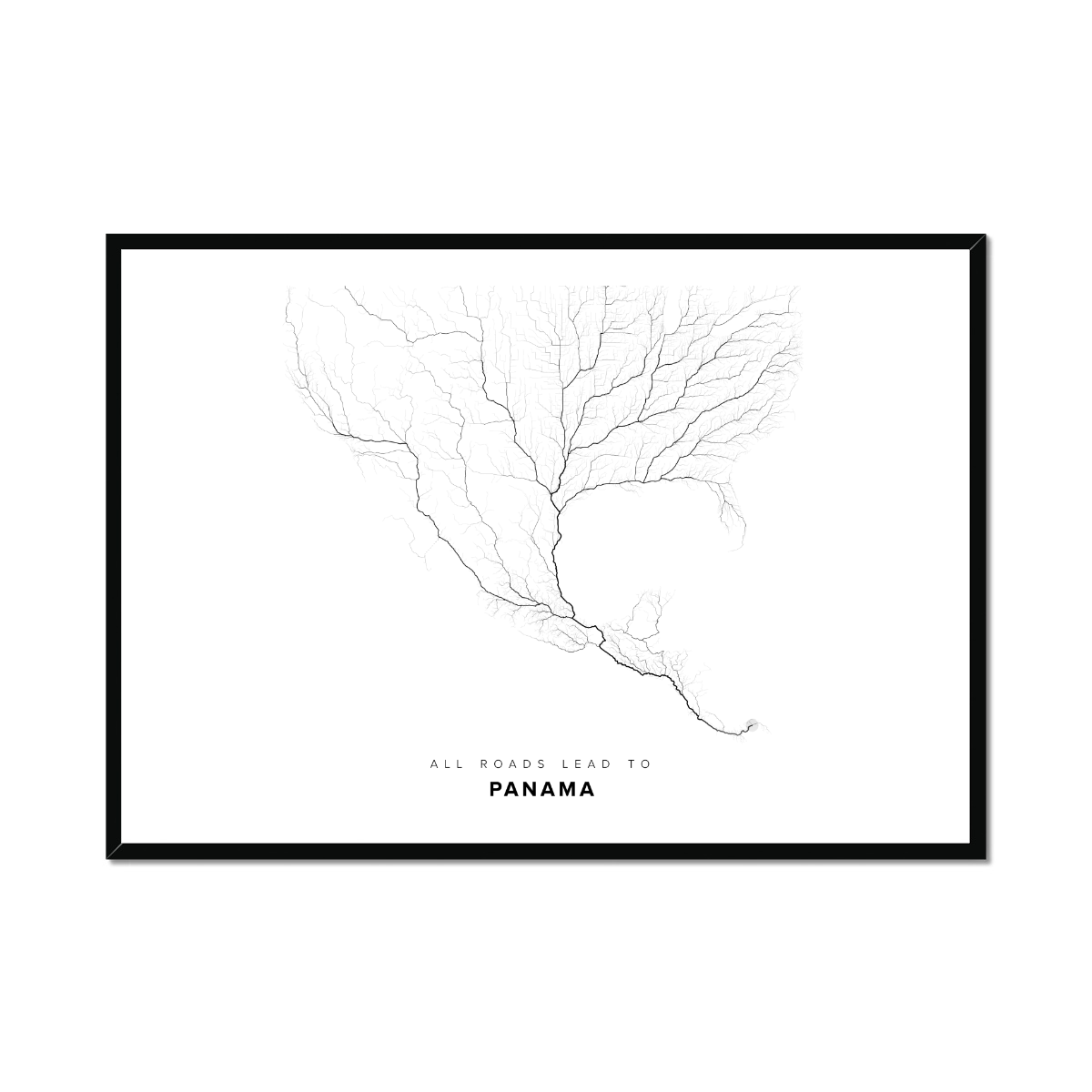 All roads lead to Panama Fine Art Map Print