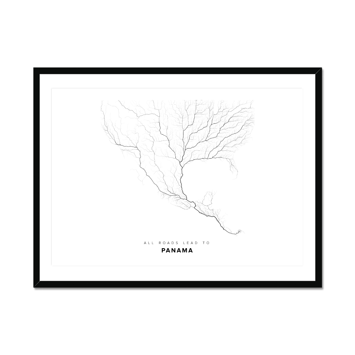 All roads lead to Panama Fine Art Map Print
