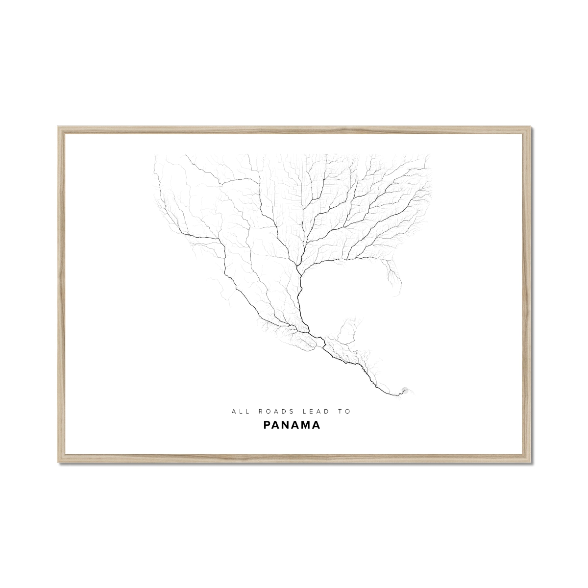 All roads lead to Panama Fine Art Map Print