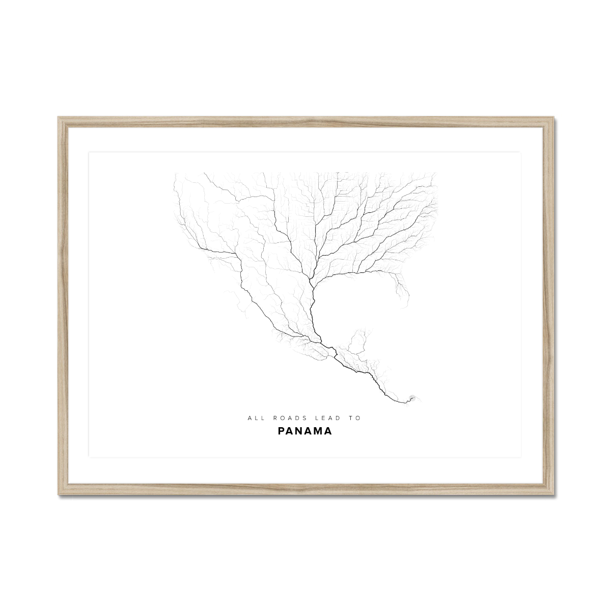 All roads lead to Panama Fine Art Map Print
