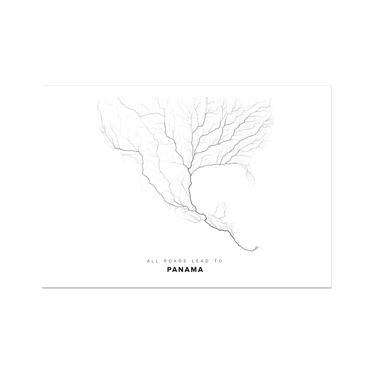 All roads lead to Panama Fine Art Map Print