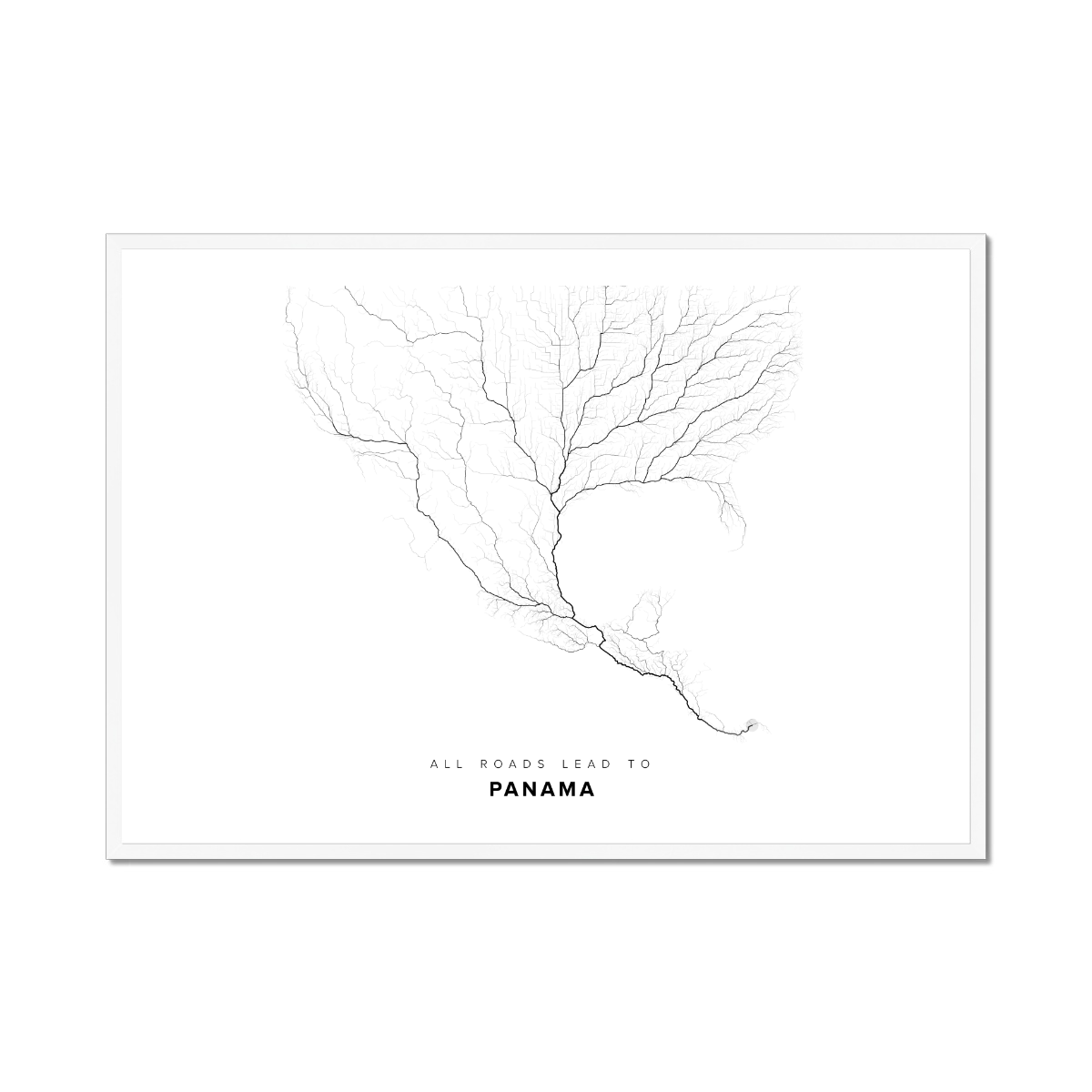 All roads lead to Panama Fine Art Map Print