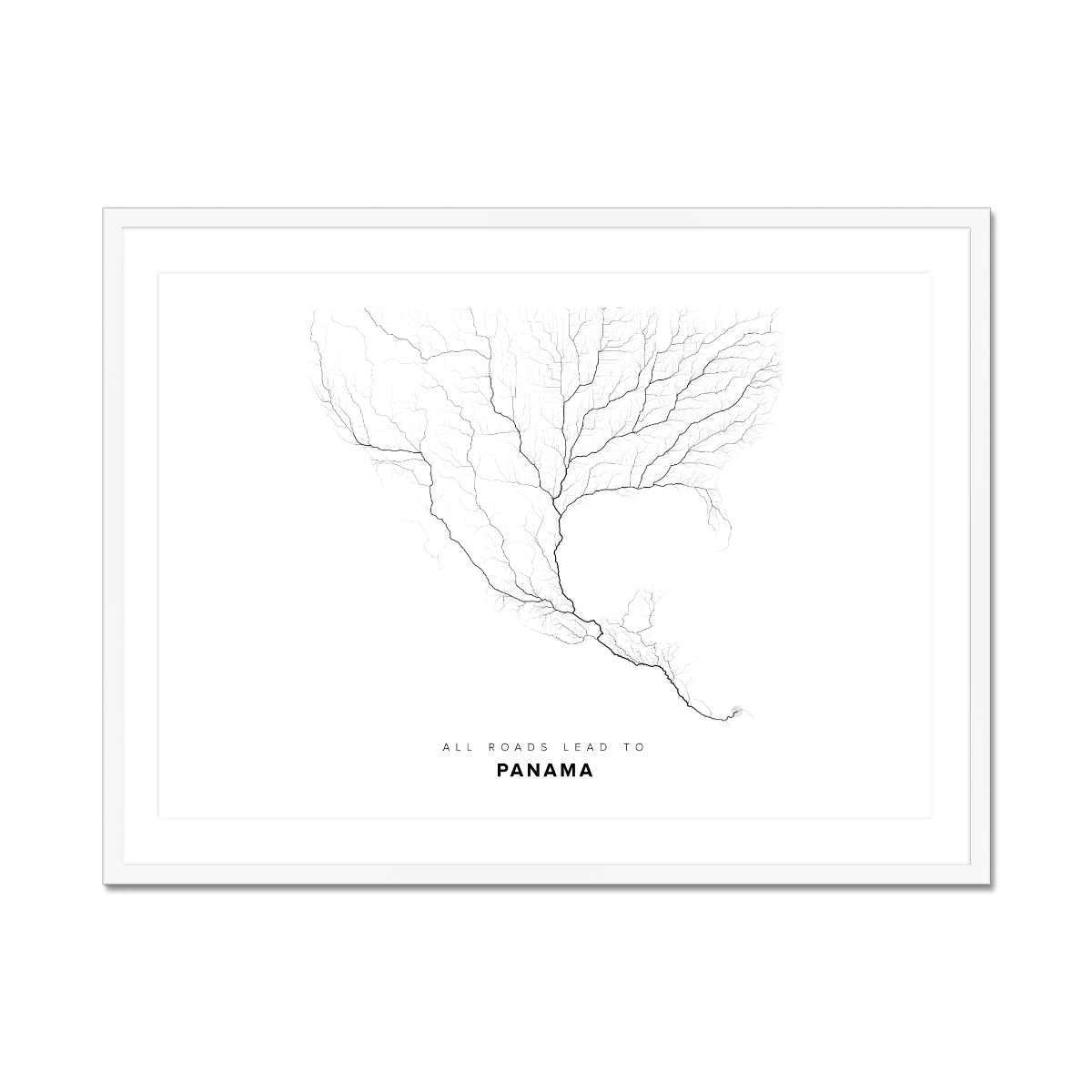 All roads lead to Panama Fine Art Map Print