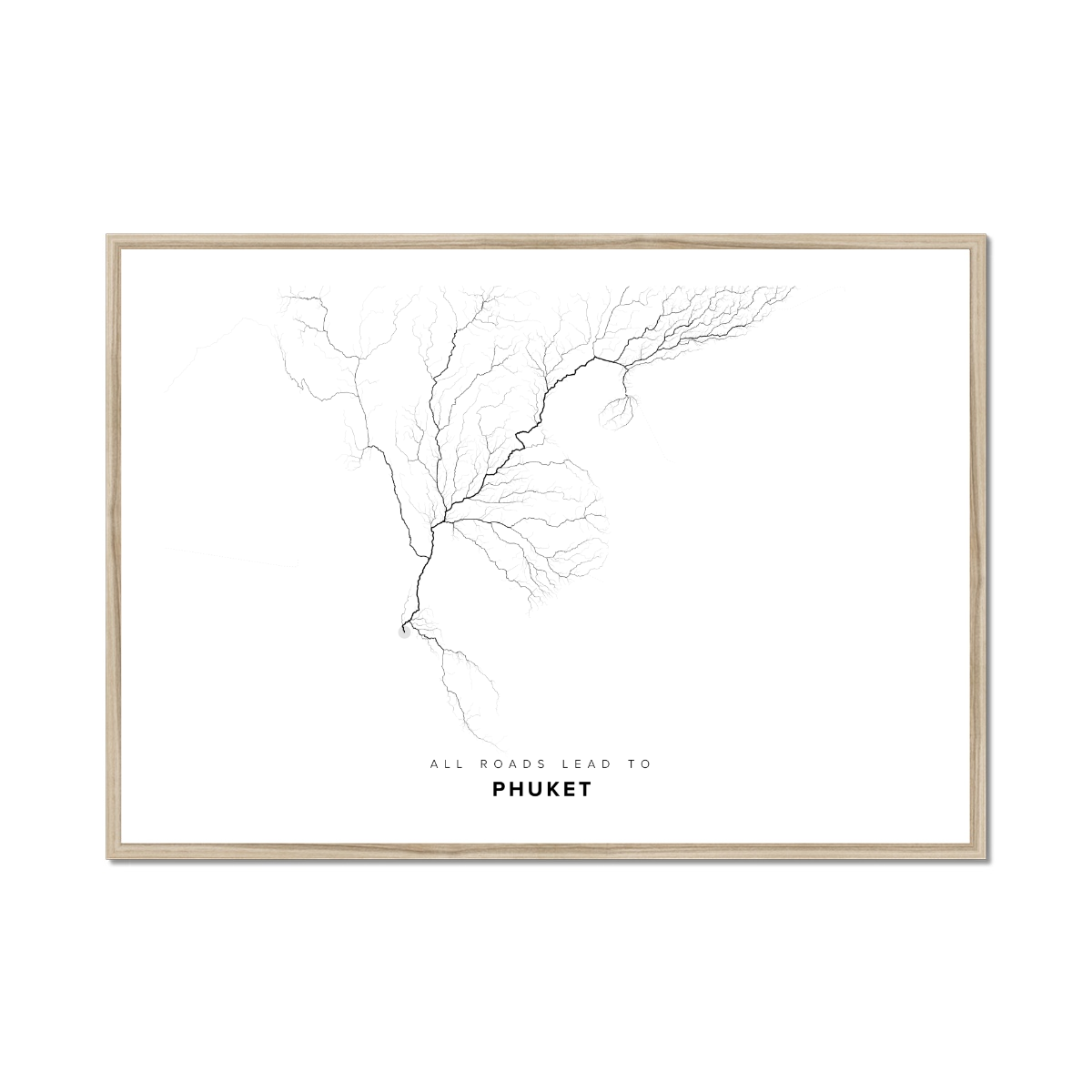 All roads lead to Phuket (Thailand) Fine Art Map Print