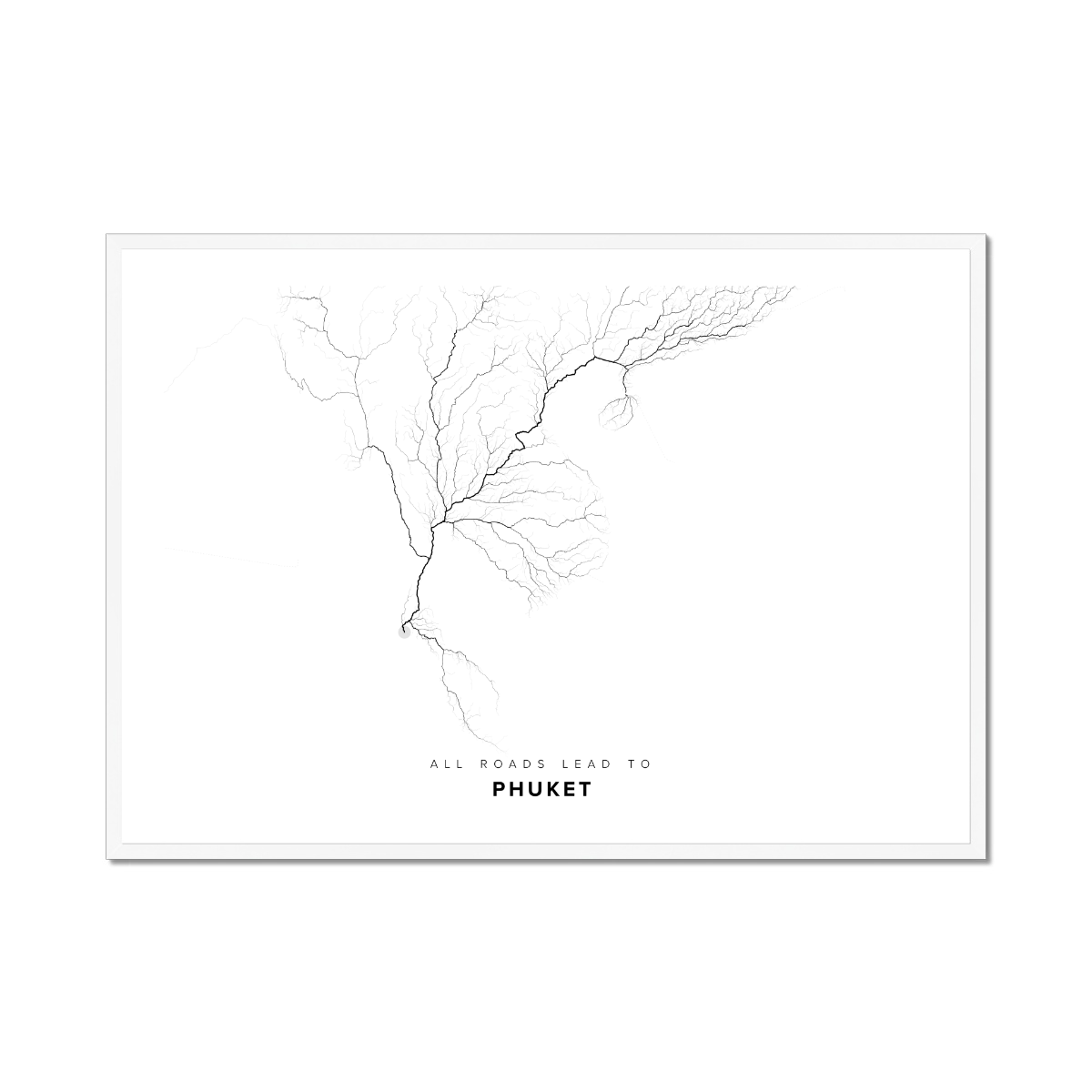 All roads lead to Phuket (Thailand) Fine Art Map Print