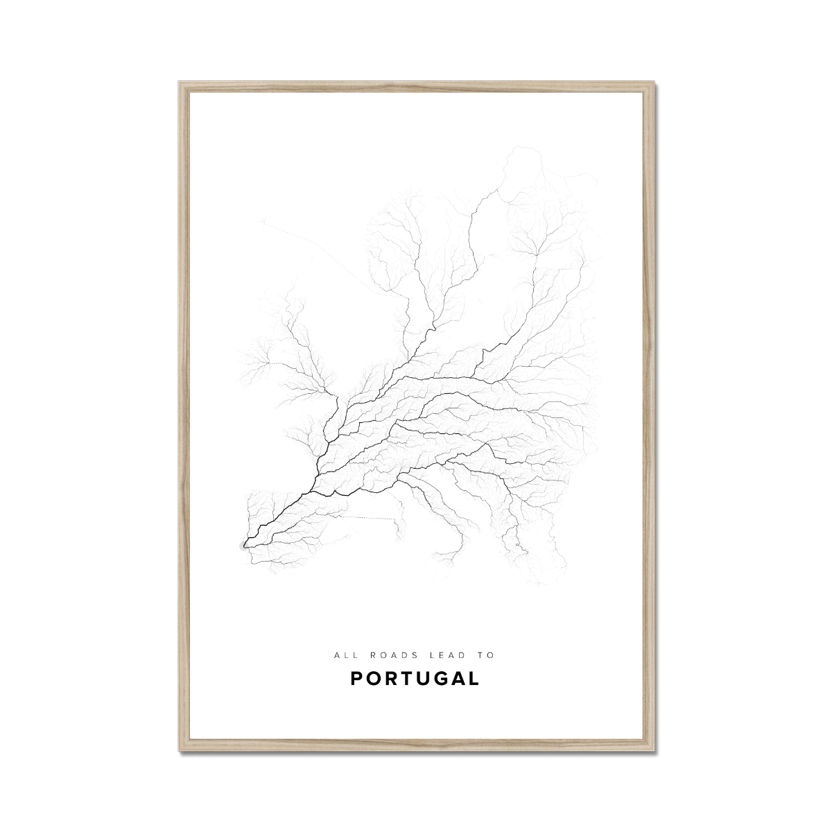 All roads lead to Portugal Fine Art Map Print