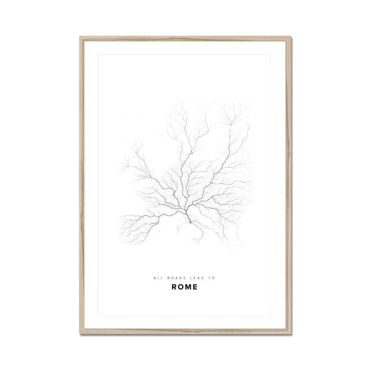 All roads lead to Rome (Italy) Fine Art Map Print