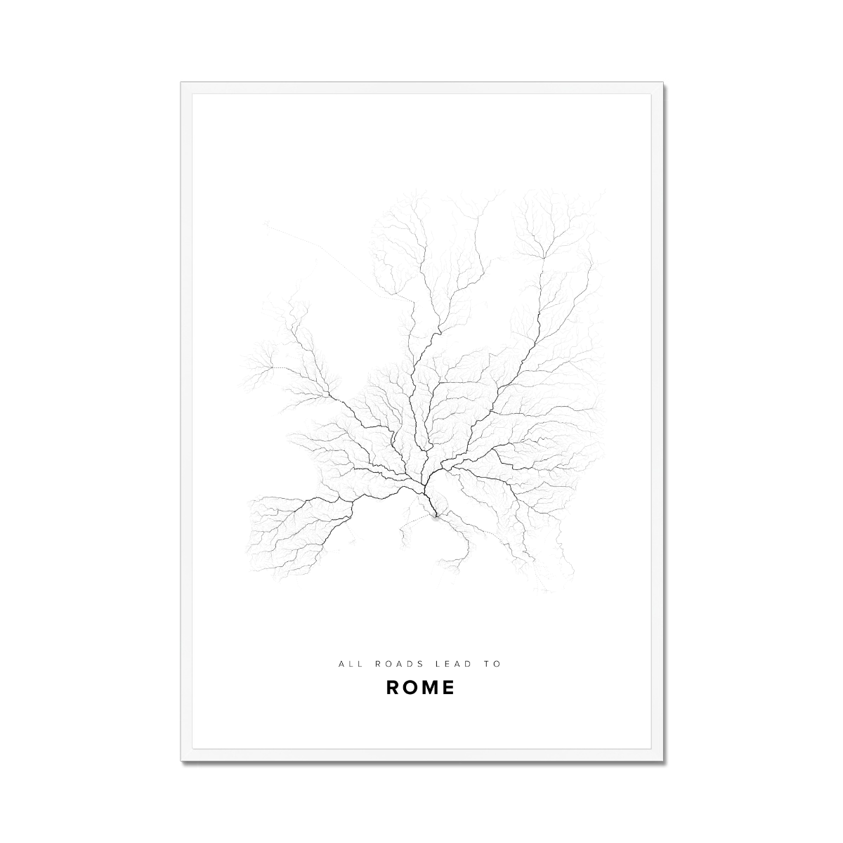 All roads lead to Rome (Italy) Fine Art Map Print