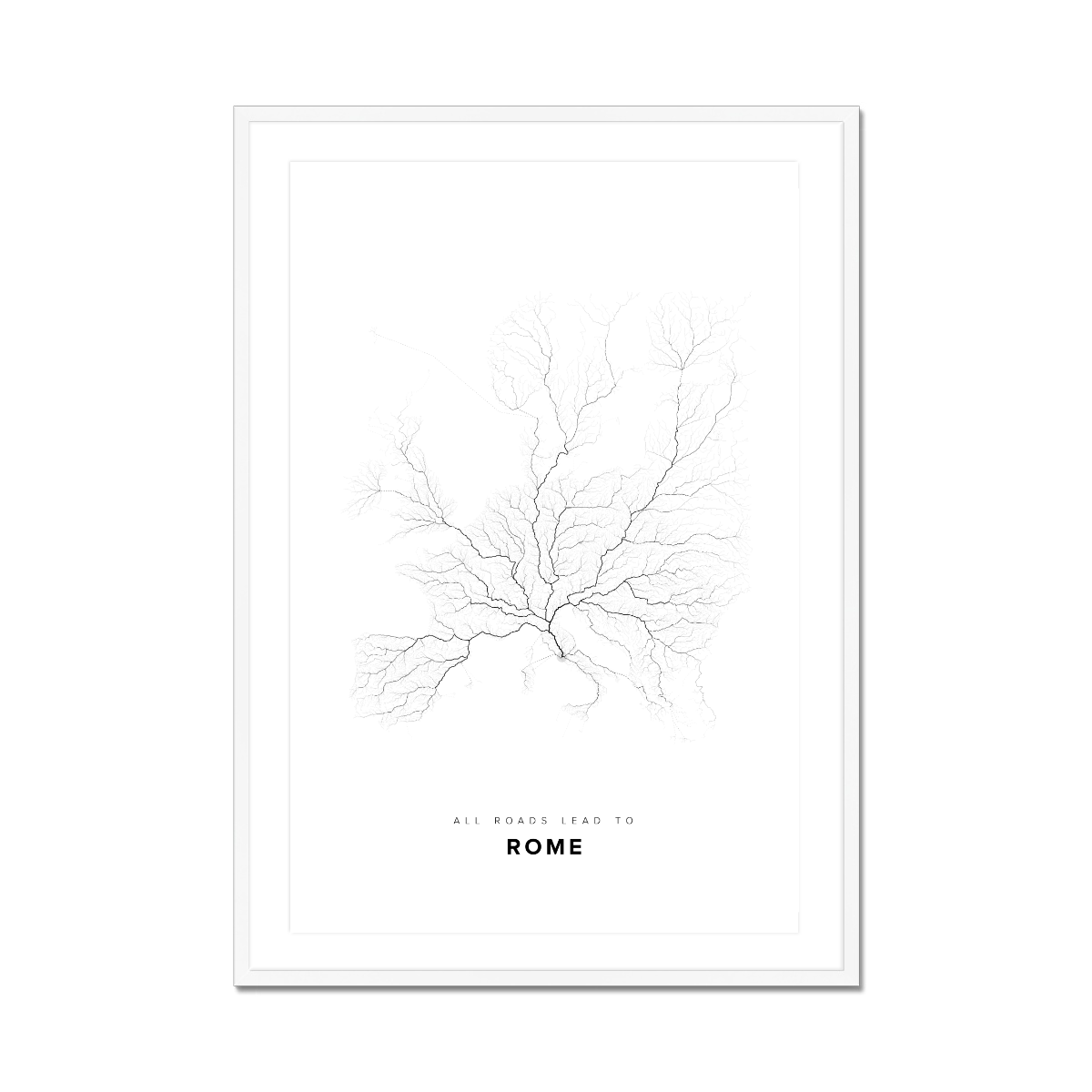 All roads lead to Rome (Italy) Fine Art Map Print
