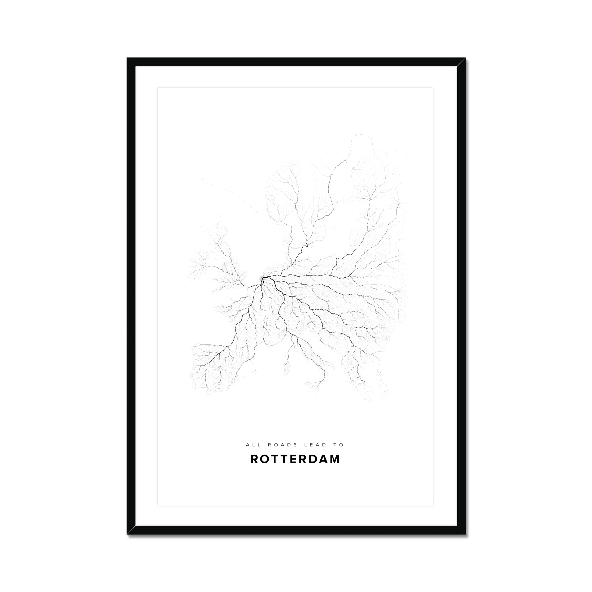 All roads lead to Rotterdam (Netherlands) Fine Art Map Print