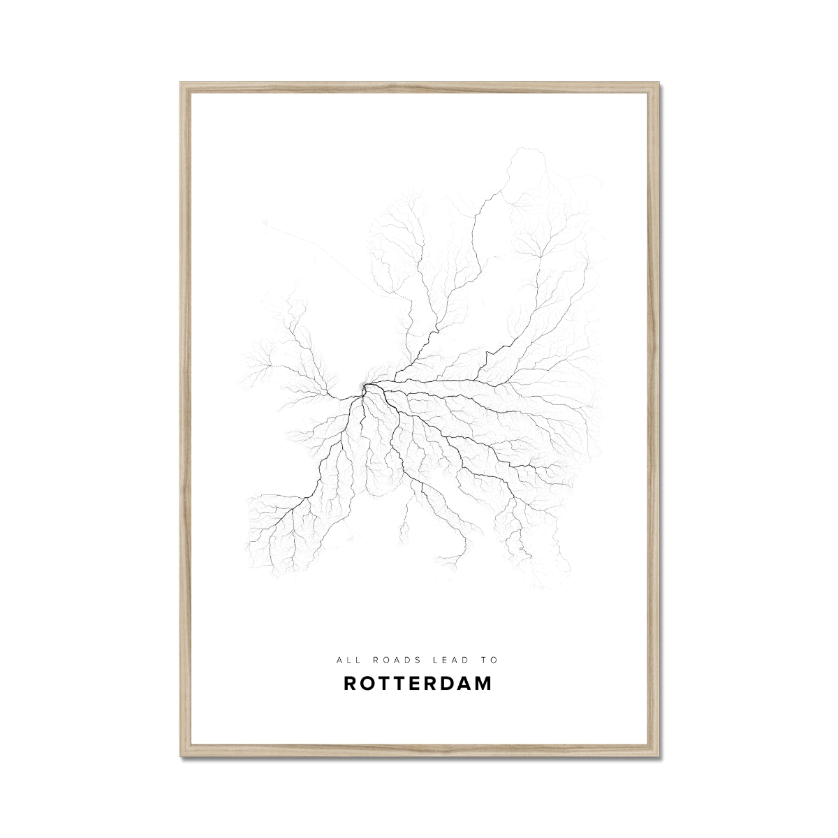 All roads lead to Rotterdam (Netherlands) Fine Art Map Print