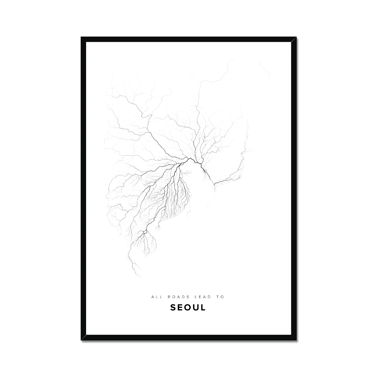 All roads lead to Seoul (Korea (Republic of)) Fine Art Map Print
