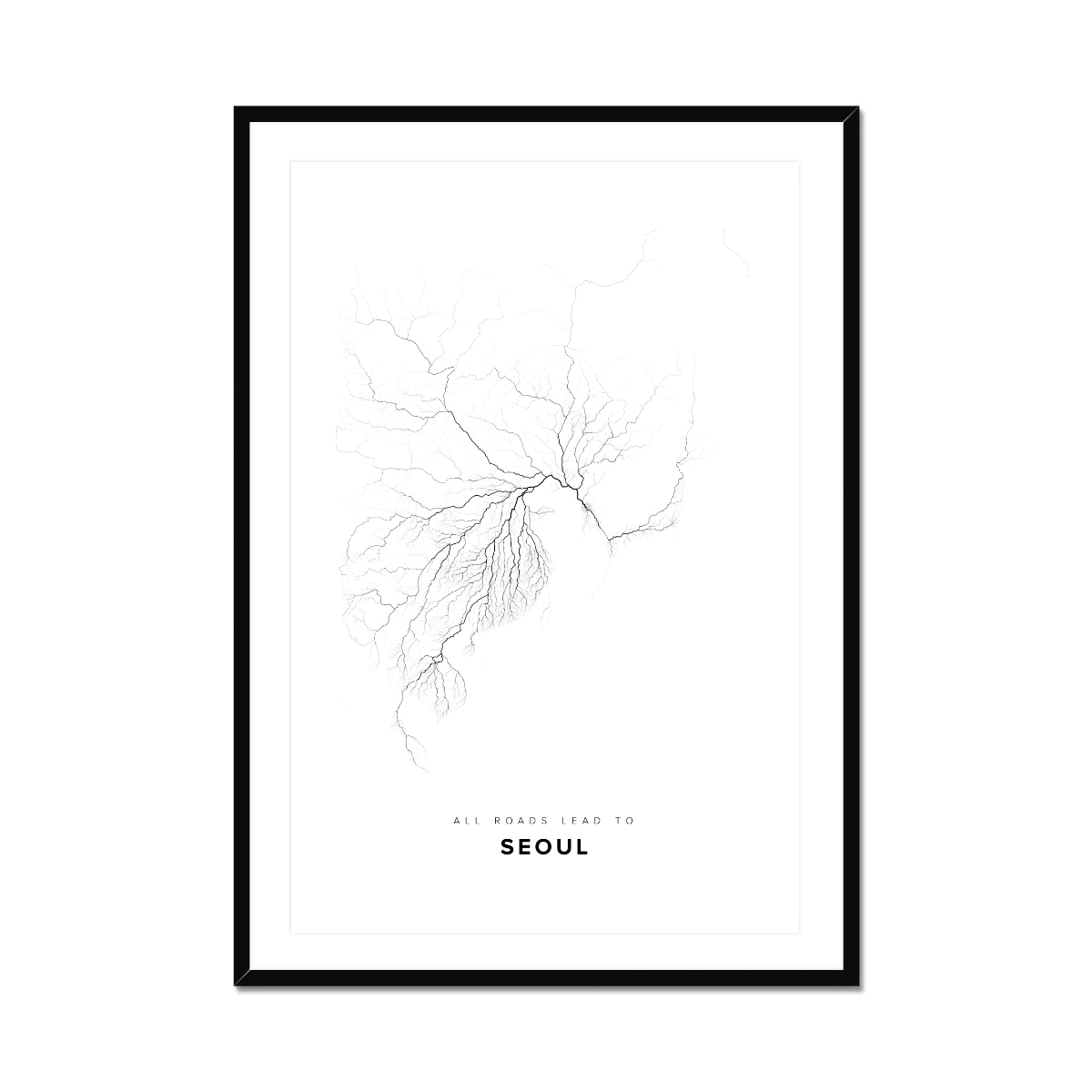 All roads lead to Seoul (Korea (Republic of)) Fine Art Map Print