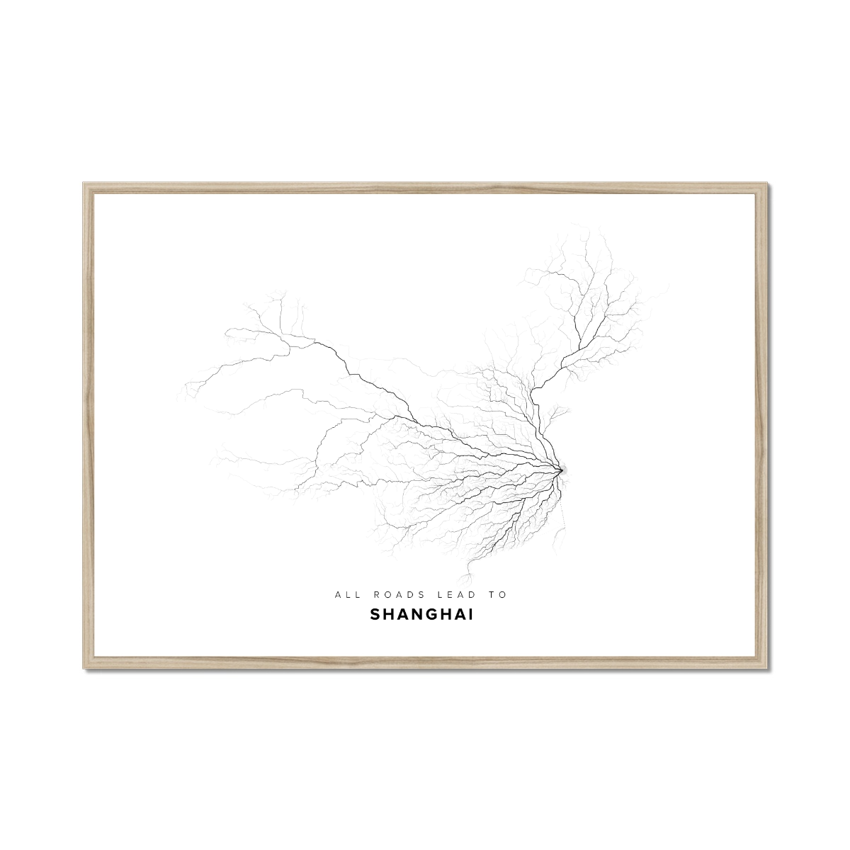 All roads lead to Shanghai (China) Fine Art Map Print