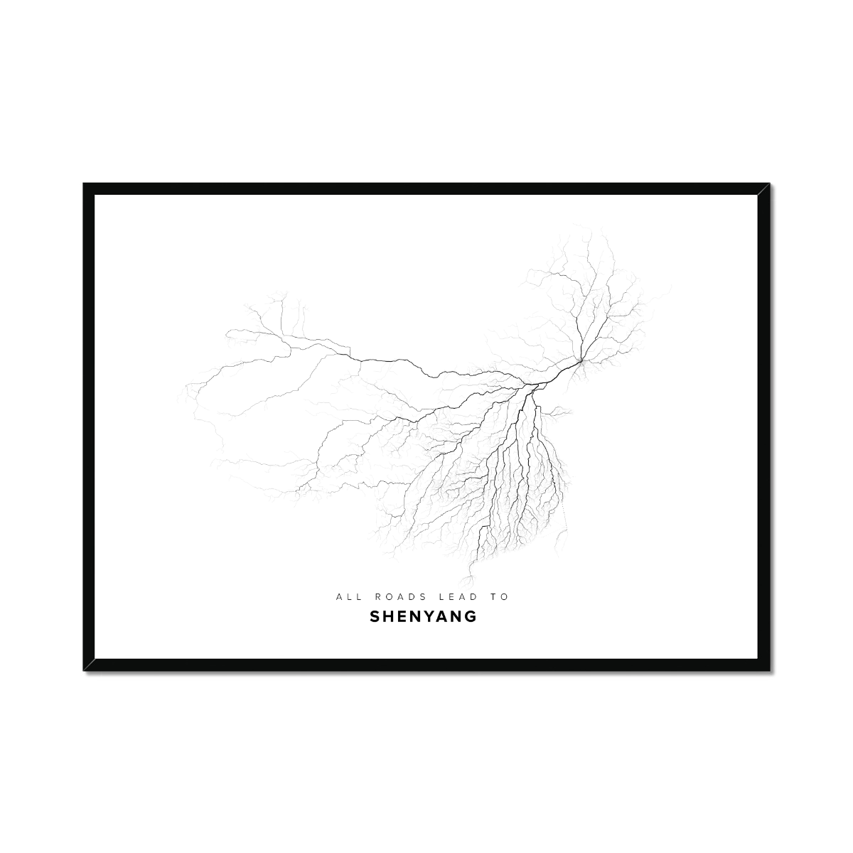All roads lead to Shenyang (China) Fine Art Map Print