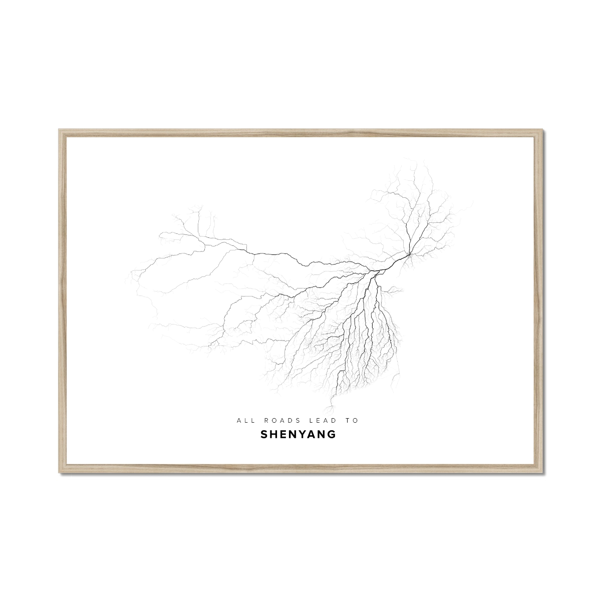 All roads lead to Shenyang (China) Fine Art Map Print