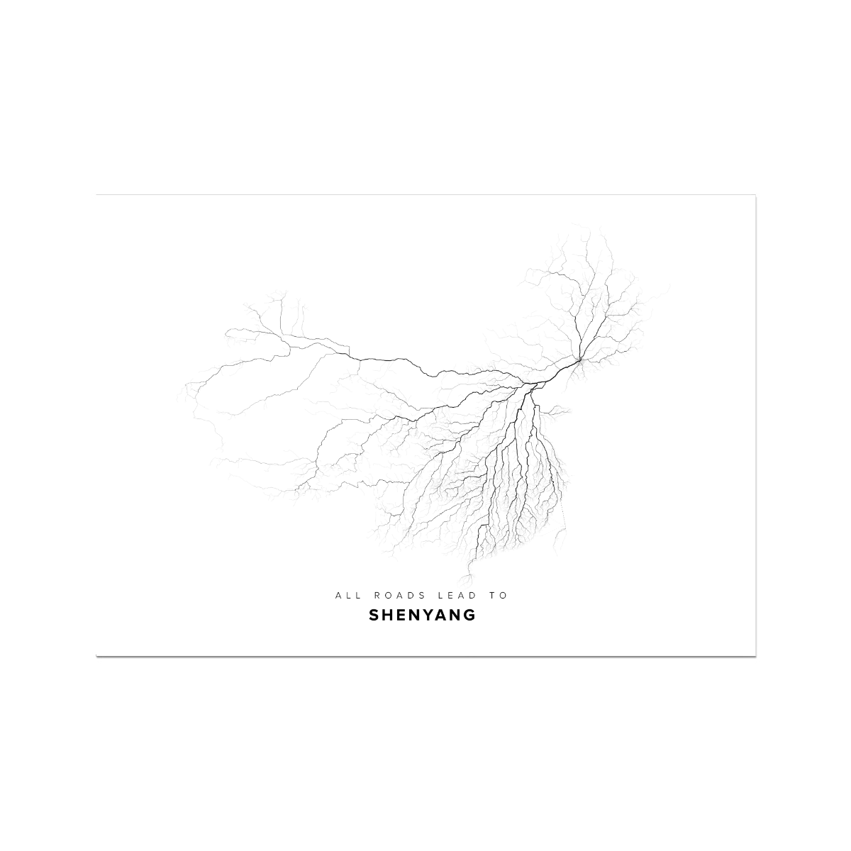 All roads lead to Shenyang (China) Fine Art Map Print