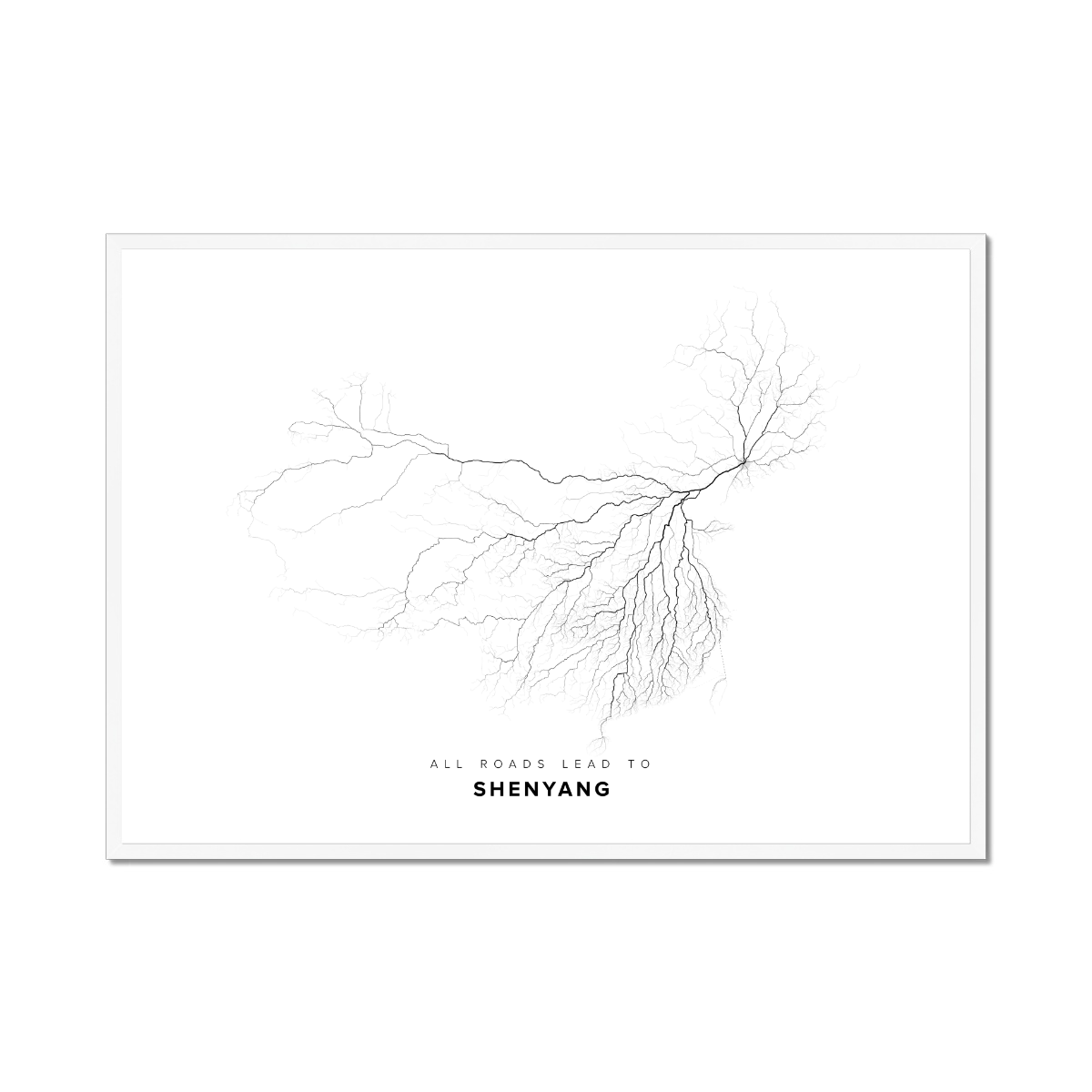 All roads lead to Shenyang (China) Fine Art Map Print