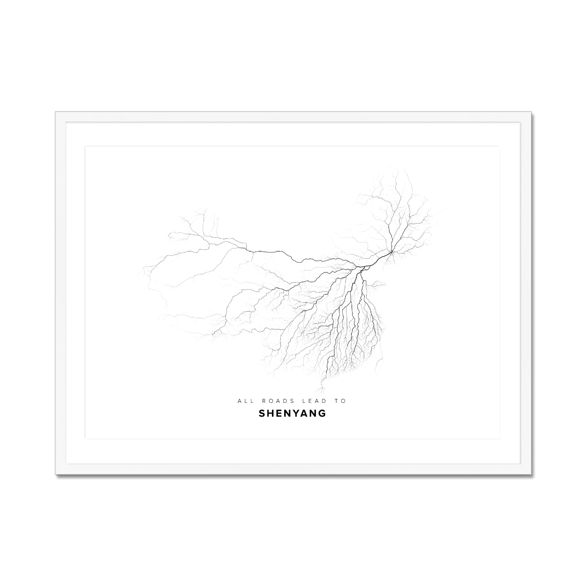 All roads lead to Shenyang (China) Fine Art Map Print