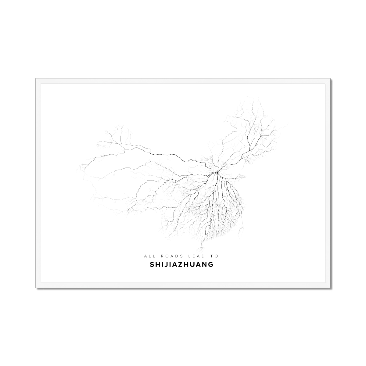 All roads lead to Shijiazhuang (China) Fine Art Map Print