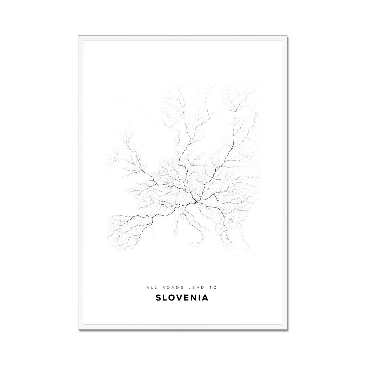 All roads lead to Slovenia Fine Art Map Print