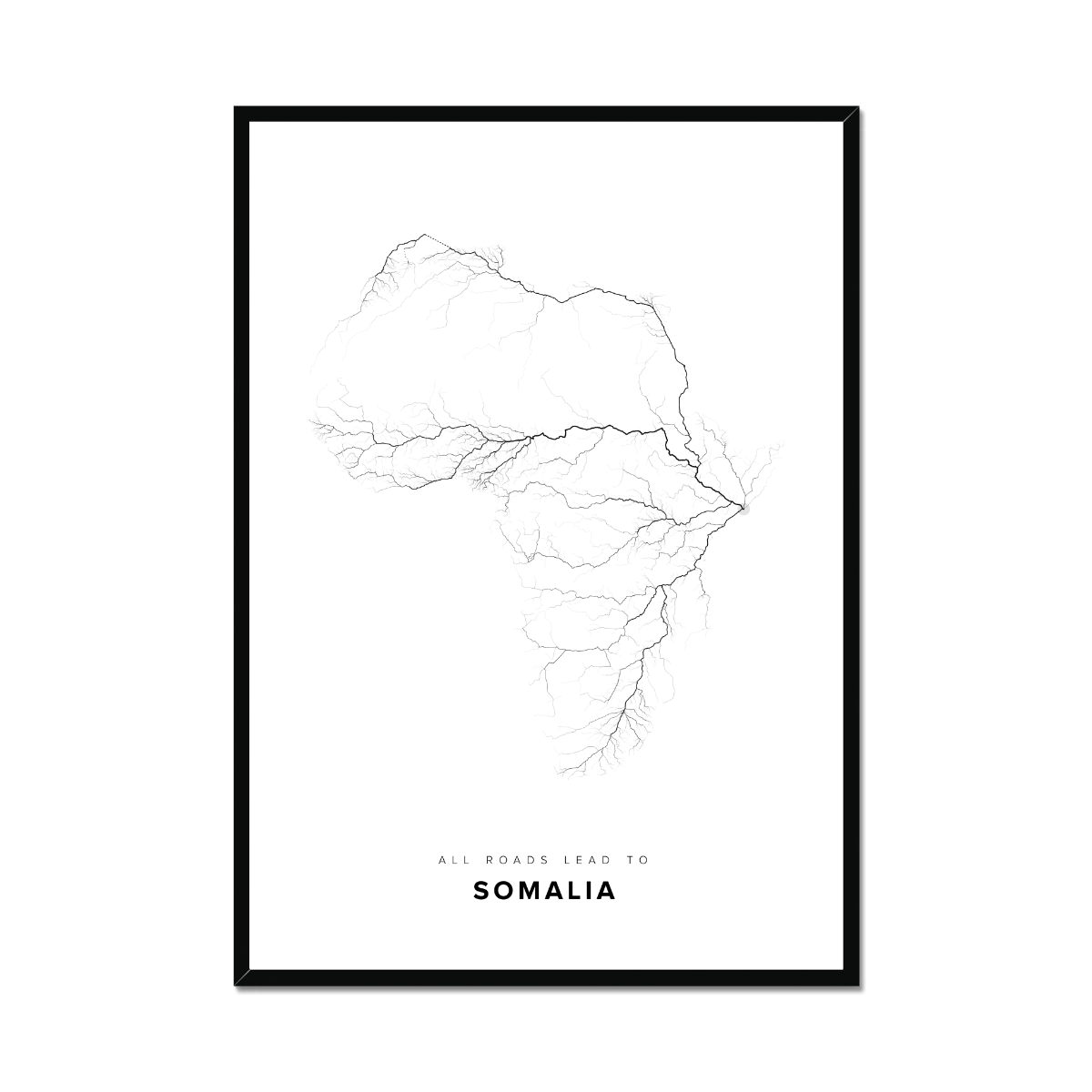 All roads lead to Somalia Fine Art Map Print