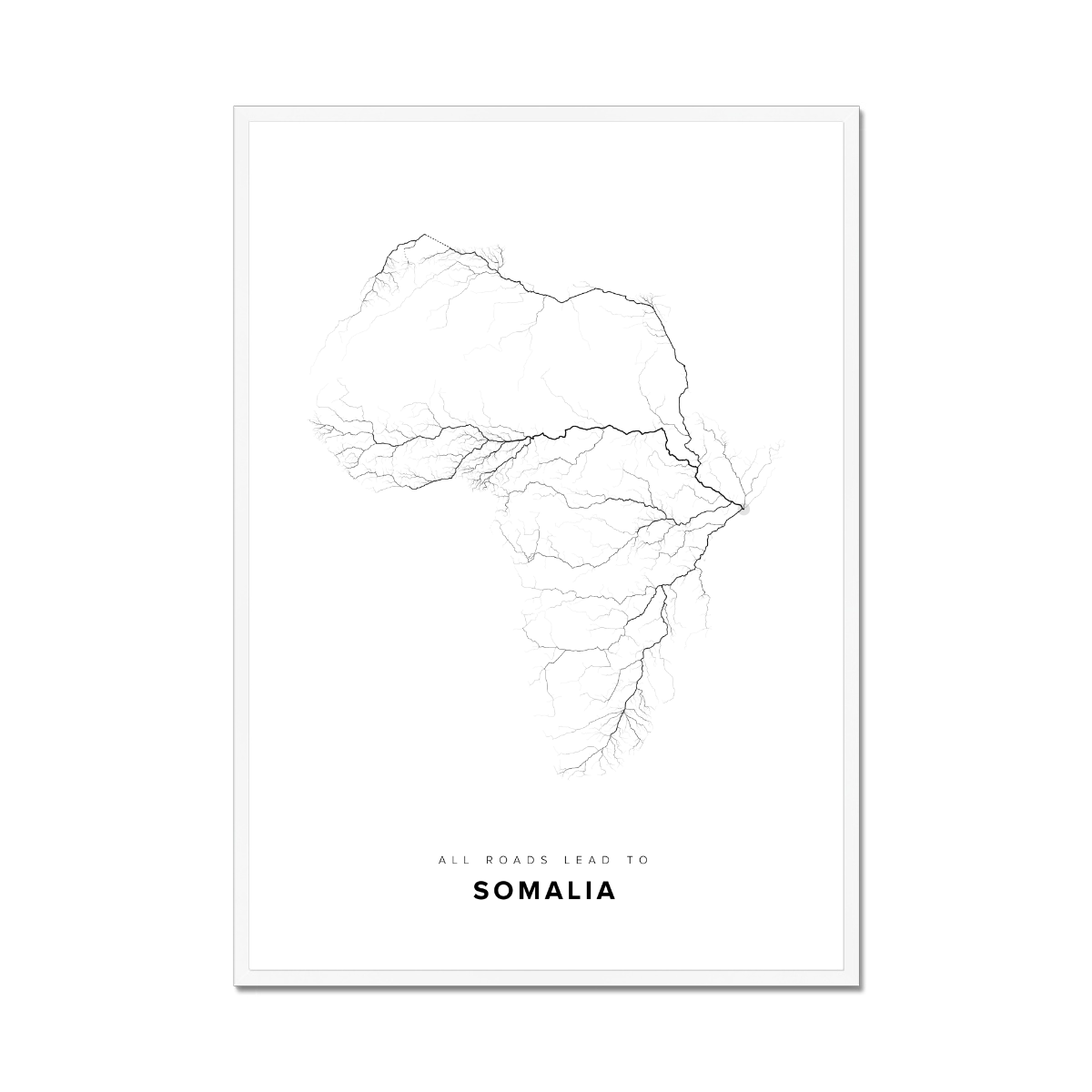 All roads lead to Somalia Fine Art Map Print