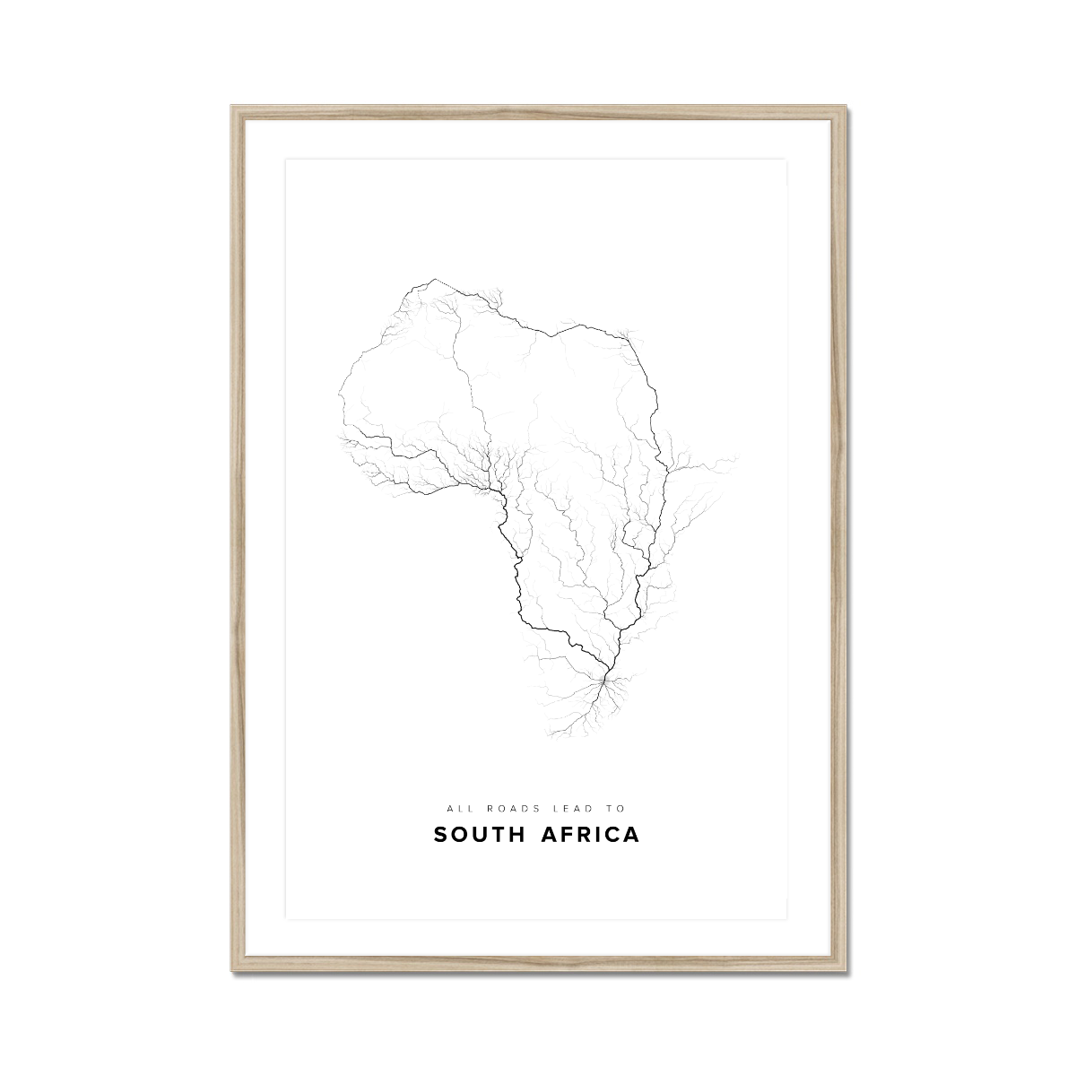 All roads lead to South Africa Fine Art Map Print