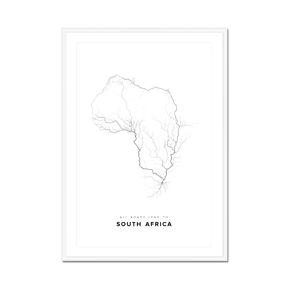 All roads lead to South Africa Fine Art Map Print