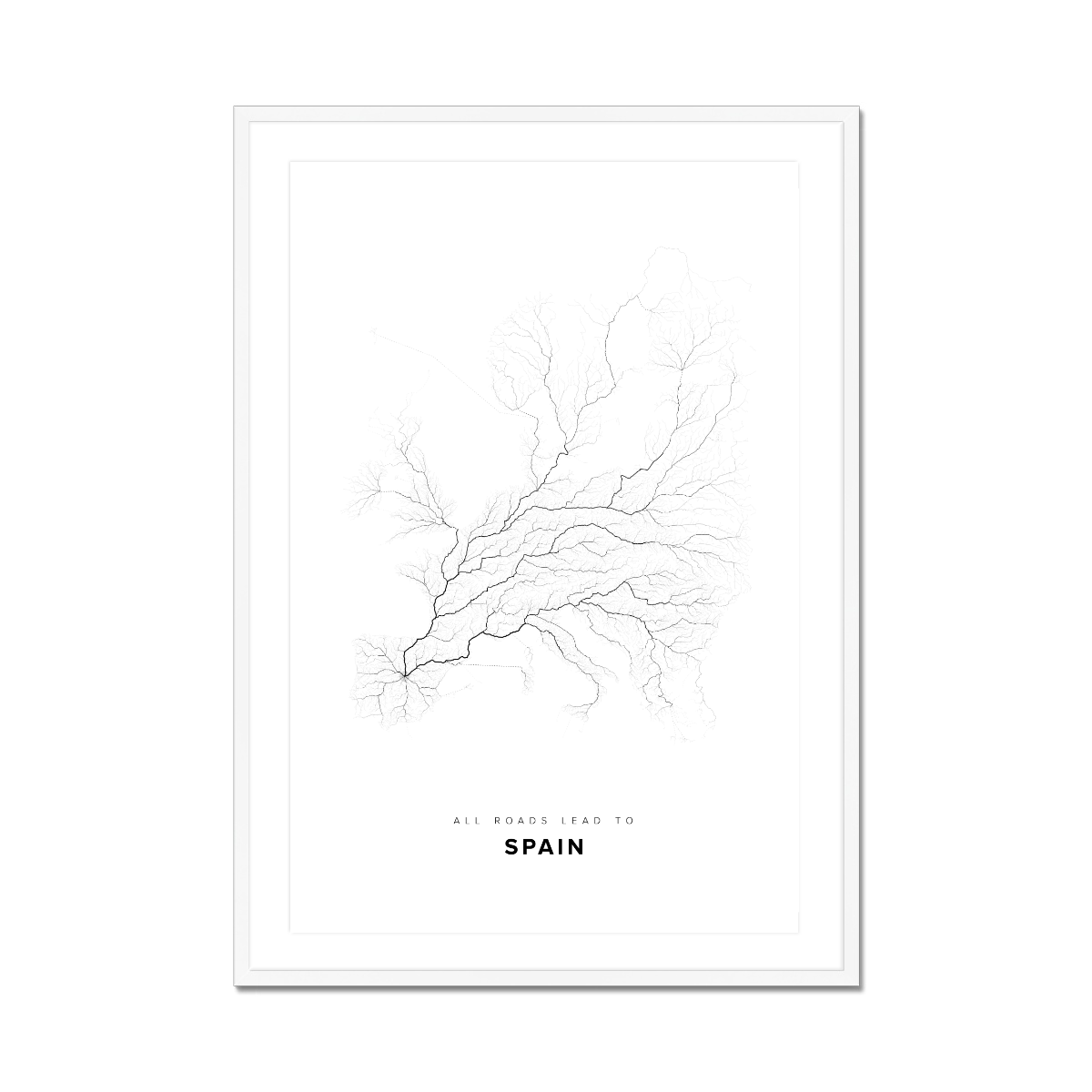 All roads lead to Spain Fine Art Map Print