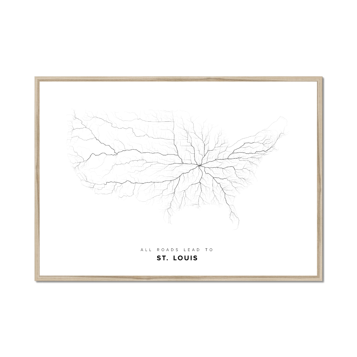 All roads lead to St. Louis (United States of America) Fine Art Map Print