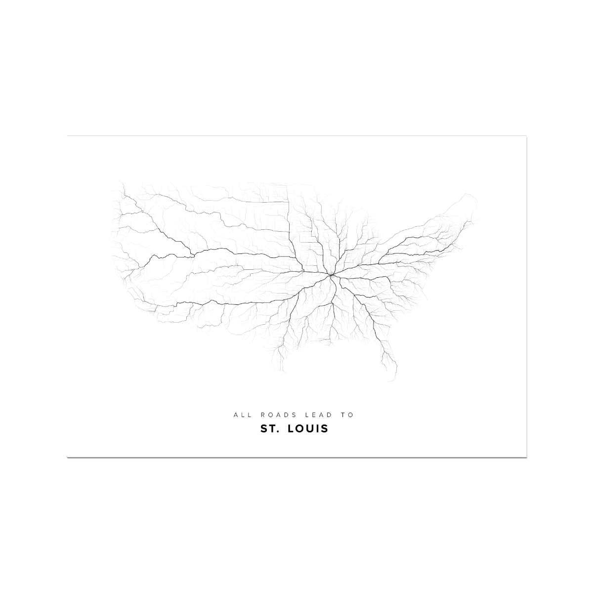 All roads lead to St. Louis (United States of America) Fine Art Map Print