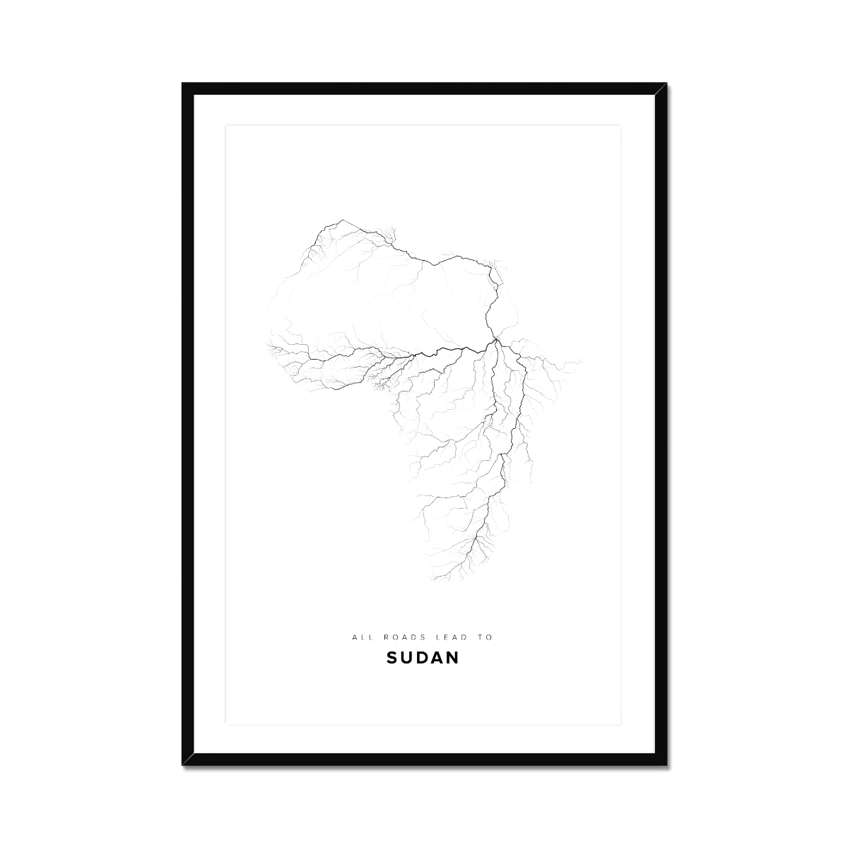 All roads lead to Sudan Fine Art Map Print