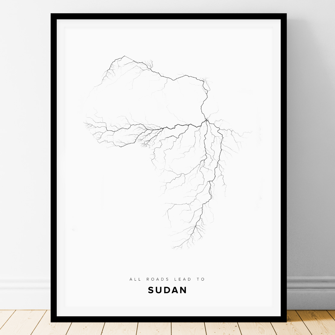 All roads lead to Sudan Fine Art Map Print