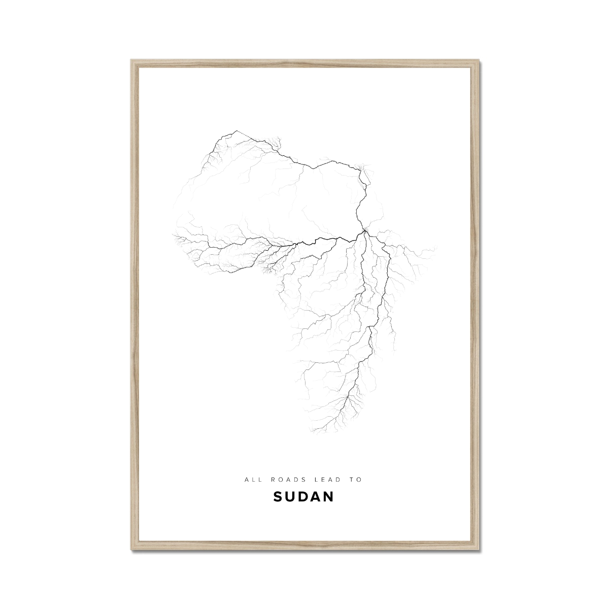 All roads lead to Sudan Fine Art Map Print