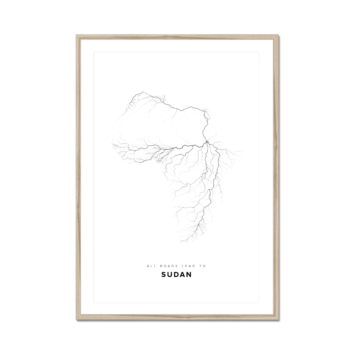 All roads lead to Sudan Fine Art Map Print