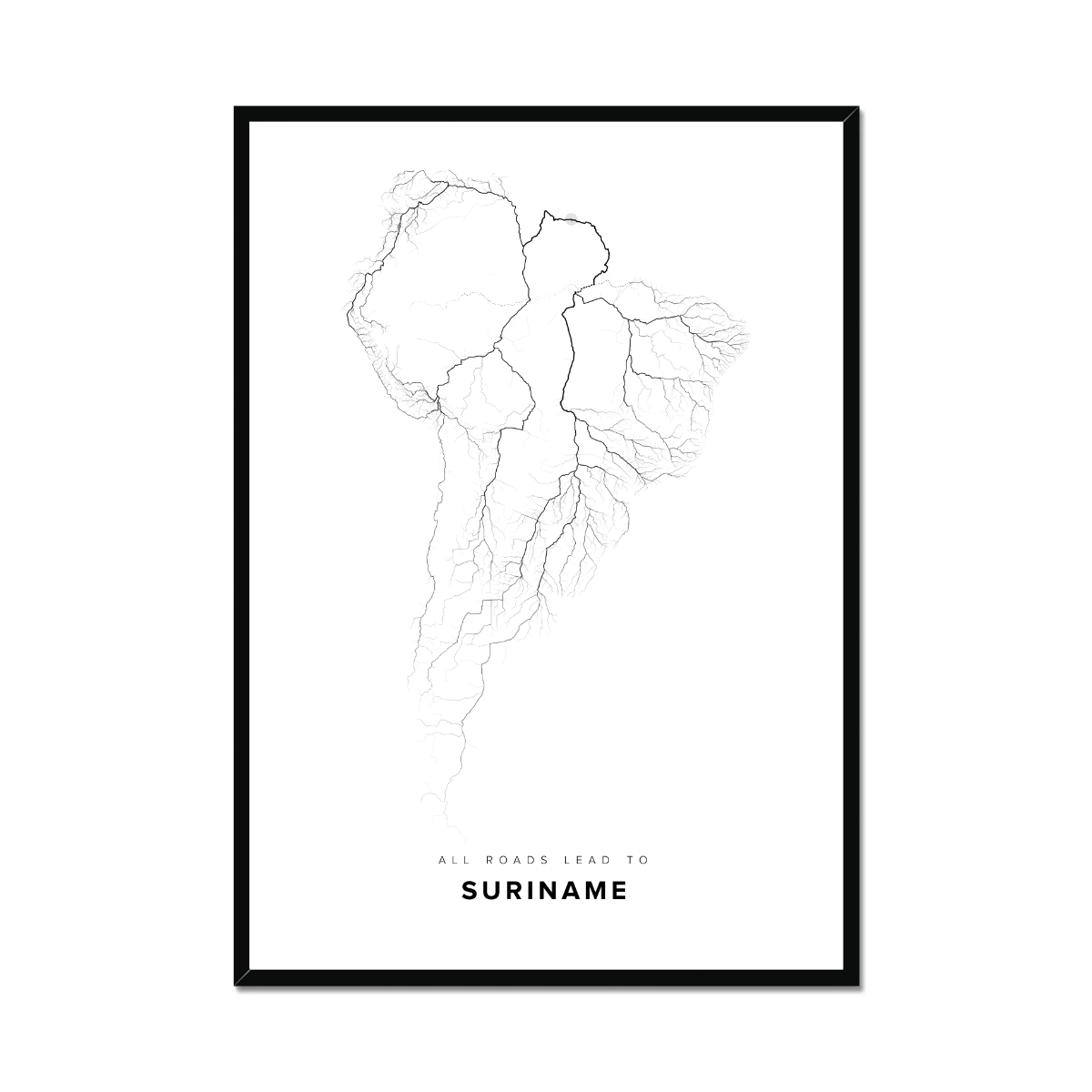 All roads lead to Suriname Fine Art Map Print