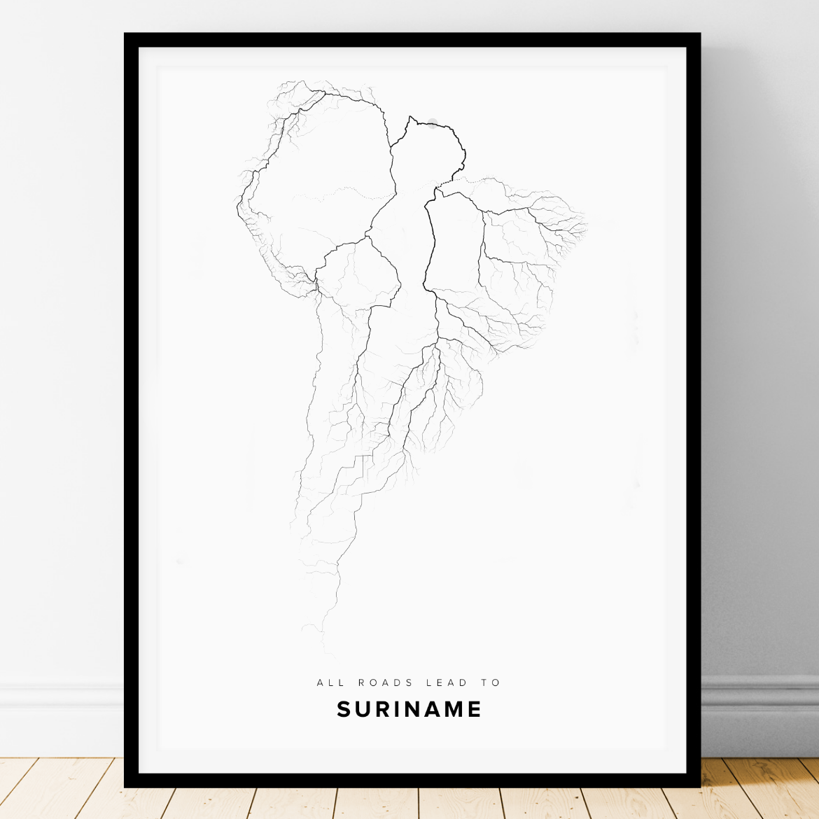 All roads lead to Suriname Fine Art Map Print