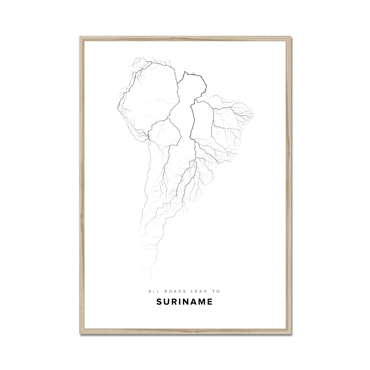 All roads lead to Suriname Fine Art Map Print