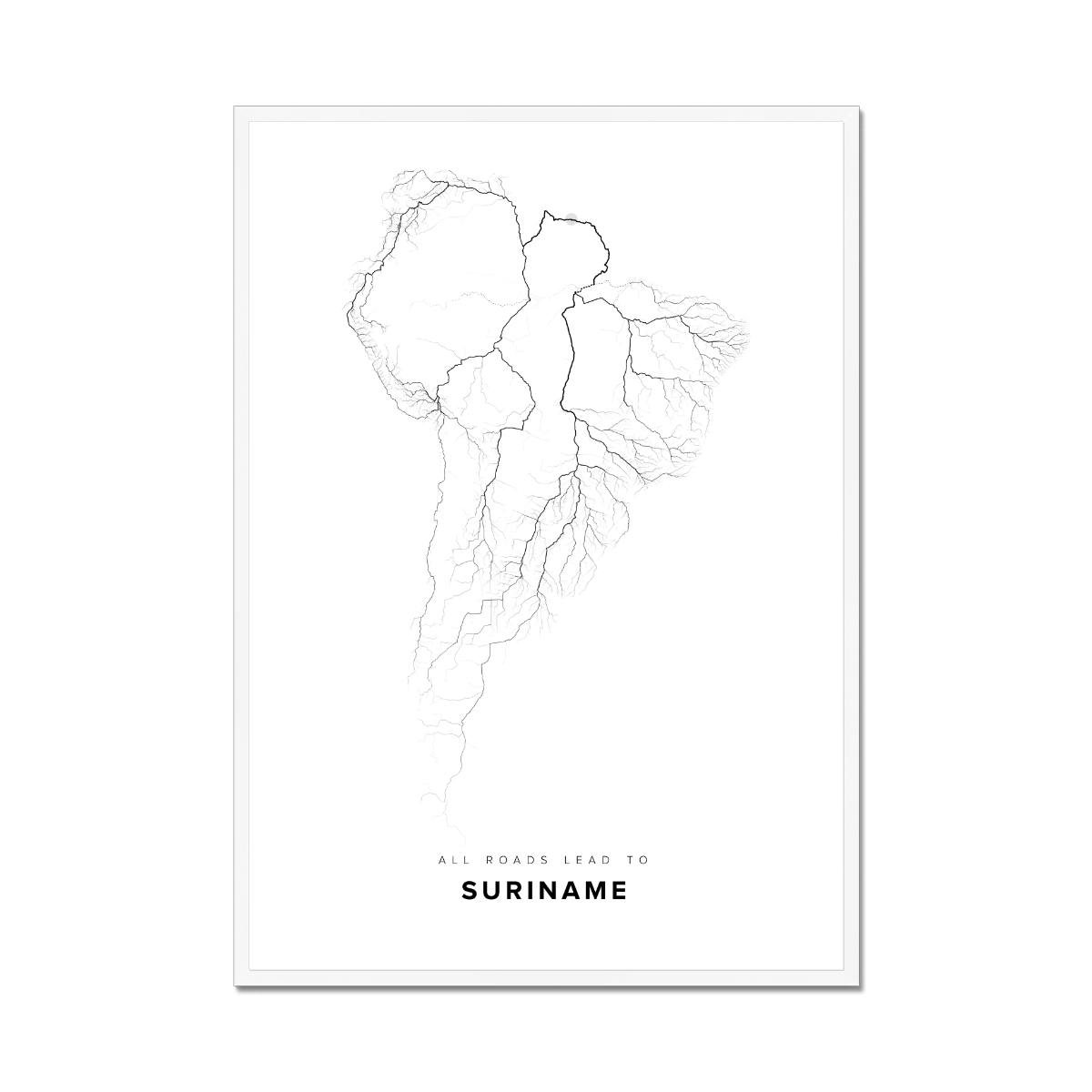 All roads lead to Suriname Fine Art Map Print