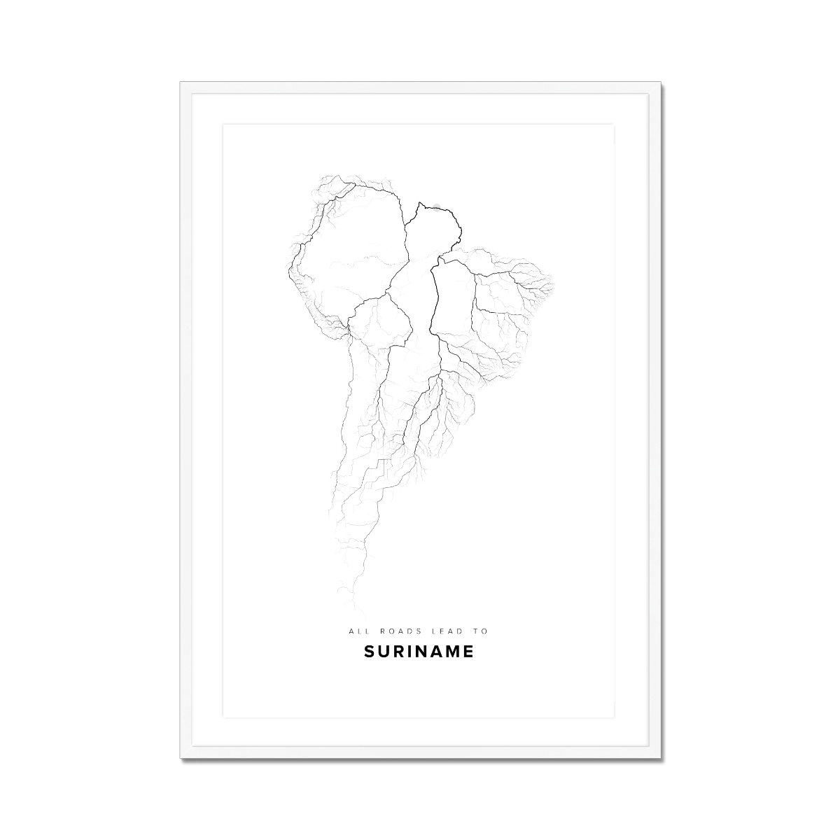All roads lead to Suriname Fine Art Map Print