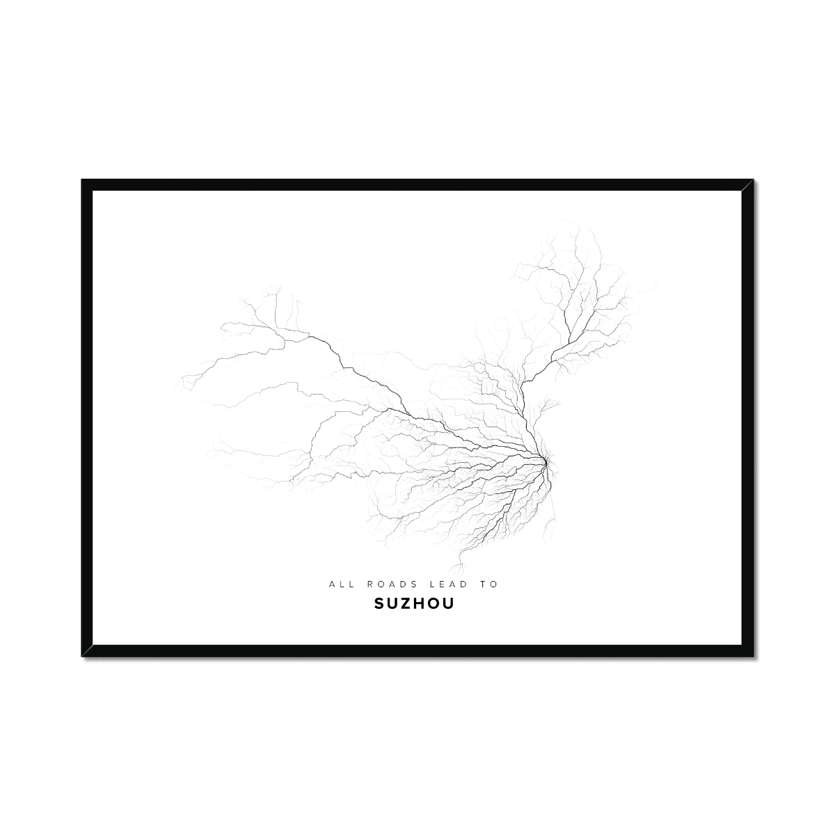 All roads lead to Suzhou (China) Fine Art Map Print