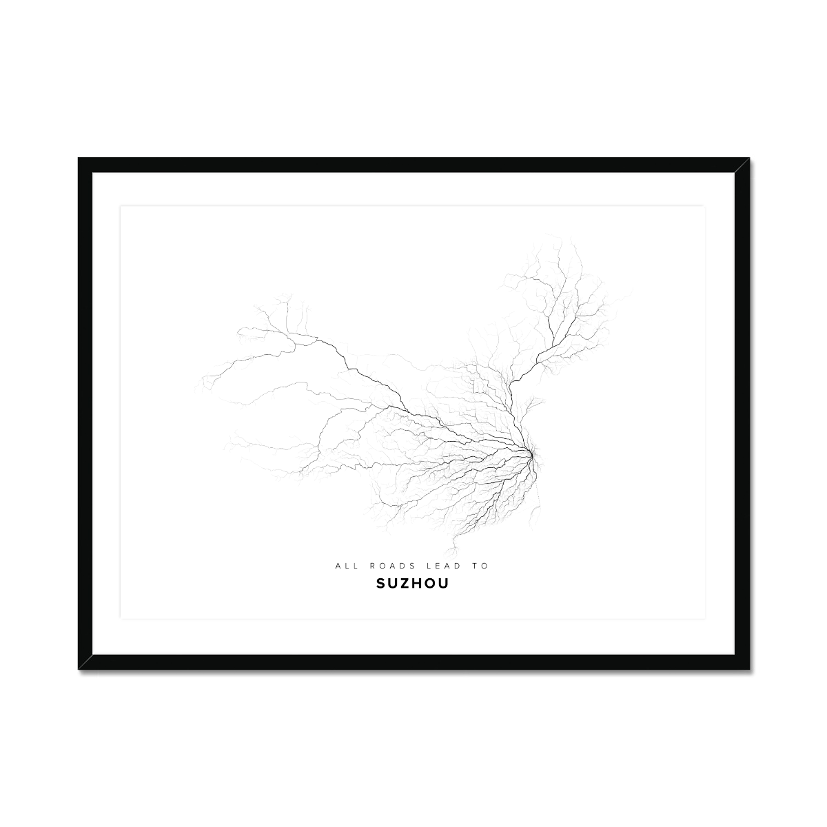 All roads lead to Suzhou (China) Fine Art Map Print