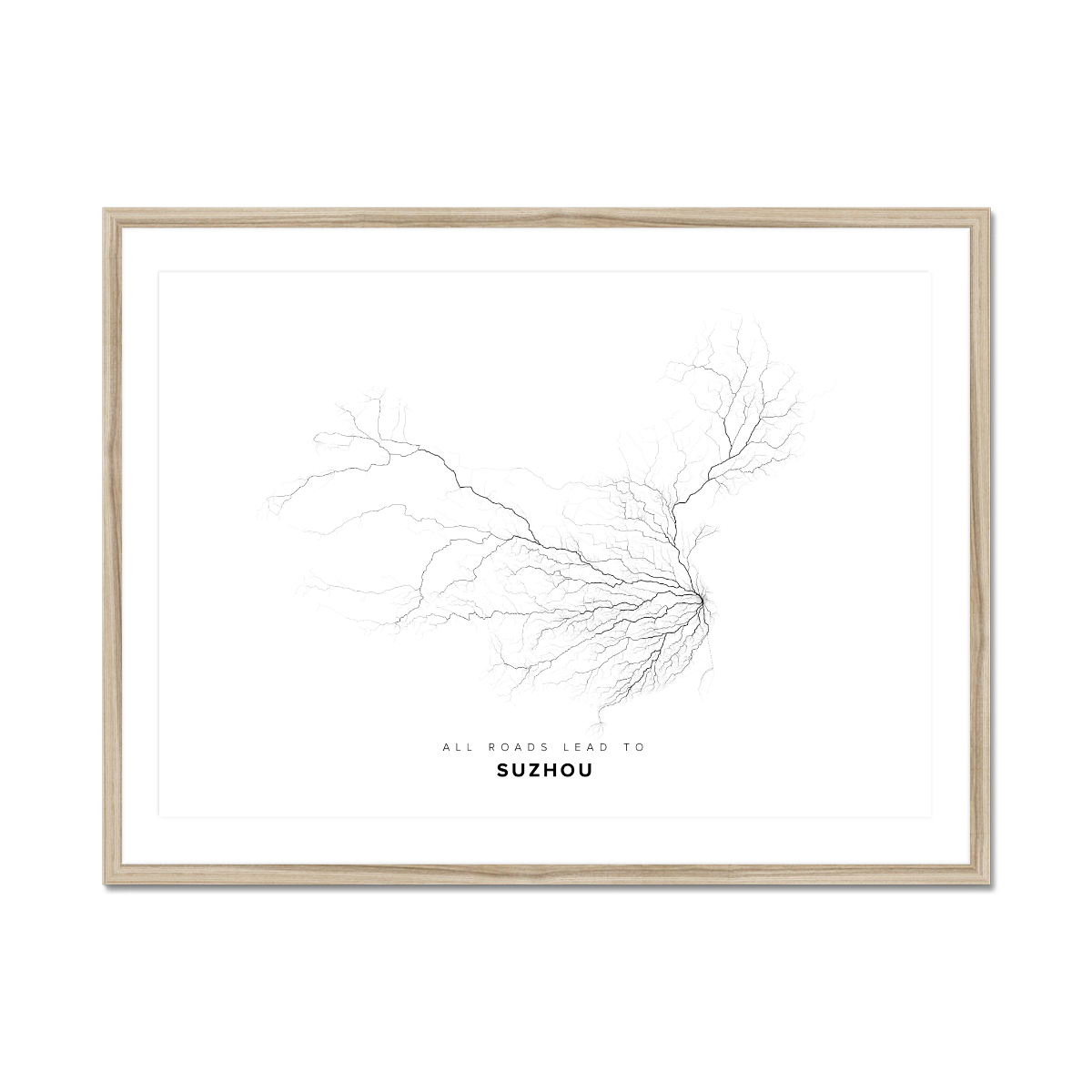 All roads lead to Suzhou (China) Fine Art Map Print