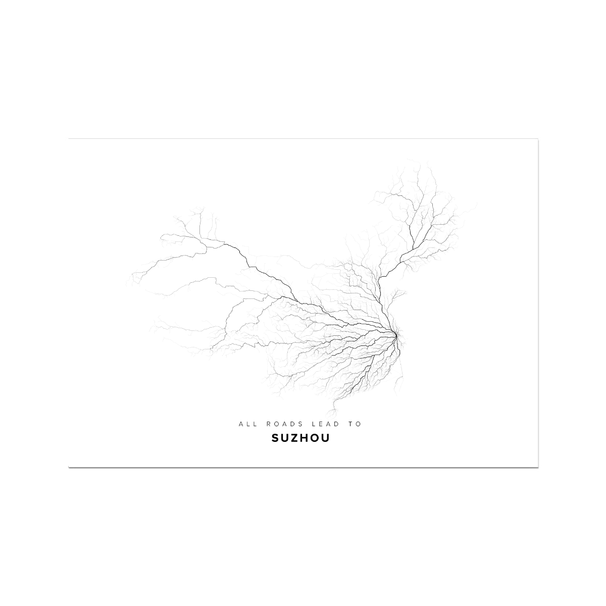 All roads lead to Suzhou (China) Fine Art Map Print